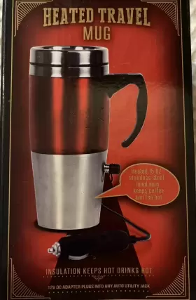 298148 Cvs New Heated Travel Mug Stainless Steel Hot Or Cold 15 Oz 12v Dc Adapter Red