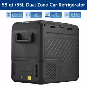 Crfed55 Dartmoor 58 Qt/55l Portable Car Refrigerator Dual Zone Dc 12/24v And Ac 100-240v
