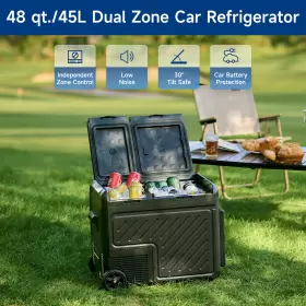 Crfwd45 Dartmoor 48 Qt/45l Car Refrigerator Dual Zone Portable Fridge Freezer W Wheels