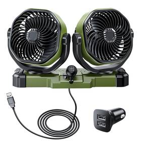 Dicmky Dm-f6603 5v Usb/12v/24v Dual Head Car Cooling Fan For Dashboard 360 Rotation Fans