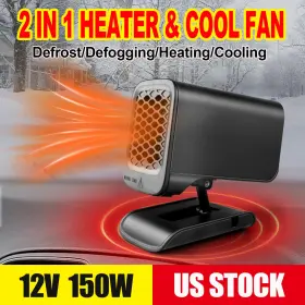 9070970bk Donwell 12v 150w Car Heater Defroster Demister Heating Fan Cigarette Lighter Foldable Us