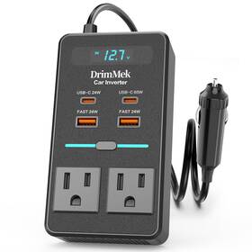 Drimmek 716695854209 300w Car Power Inverter Dc 12v To 110v Ac Plug Adapter With Led Black