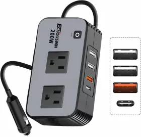 Pc200 Echouswin 200w Car Power Inverter 12v Dc To 110v Ac Converter Fast