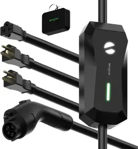 Eg-jp16-01-us Eg Evgoer Portable Level 1/2 Ev Charger 16a 110-240v With 25ft Cable For J1772 Non-tesla Evs