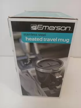 1008016 Emerson Stainless Steel Heated Travel Mug Black 12v Power Adapter 14 Fl. Oz