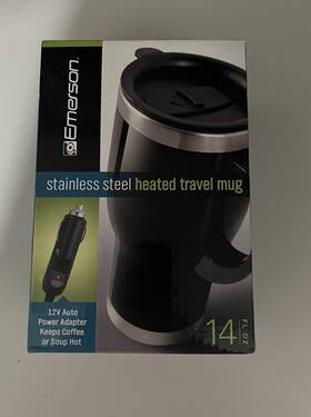 Emerson 1623641 Stainless Steel Heated Travel Mug 14 Oz 12v Auto Power Adapter