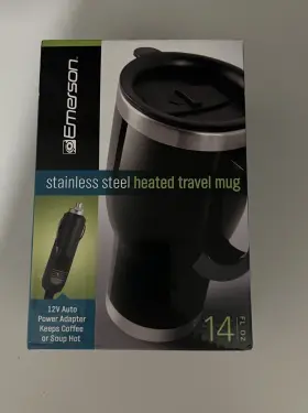 1623641 Emerson Stainless Steel Heated Travel Mug 14 Oz 12v Auto Power Adapter