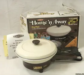 1612-8 Empire Travl-mate 12v/120v Portable Electric Fry Pan Tailgating Rv