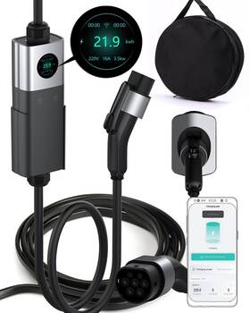 Eonyhc 614172971725 New Smart Wifi Portable Ev Charger 16a With 25ft Cord For All Non-tesla Evs