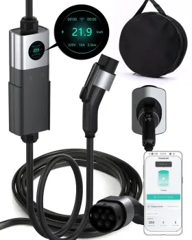 Eonyhc 614172971725 New Smart Wifi Portable Ev Charger 16a With 25ft Cord For All Non-tesla Evs
