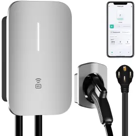 Q12-02 Evayafox Smart Level 2 Ev Charger- 40a 240v Wifi Rfid Outdoor Indoor 25ft Cable Nema 14-50