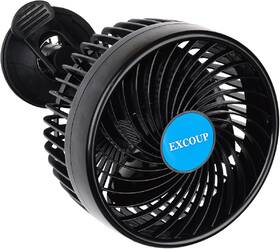 Excoup 1b122 12v Electric Car Fan With Cigarette Lighter Plug 4.5ftft Powerful Cooling Air