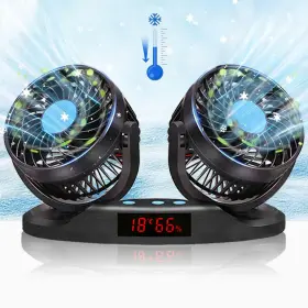 Excoup 717206745085 Portable Auto Cooling Adjustable Dual Head 360 Rotatable Air