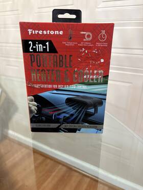 Firestone 191205670065 Brand New 2 In 1 Portable Heater And Cooler 12 Volt Aux Cord