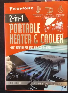 Waoo44-bkc Firestone Portable 2 In 1 Dashboard Cooling And Heating Fan 12v New Box By