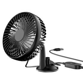 Fresh Fab Finds Fff-gpct3936 Usb Car Clip Fan 3-speed Suction Mount Black