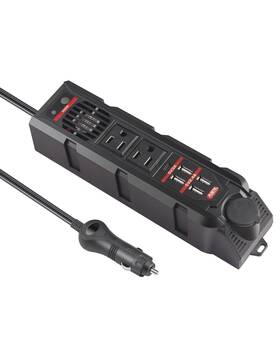 Fuste 4169 200w Car Power Inverter Dc 12v To 110v Ac Vehicle Converter With Type-c Black