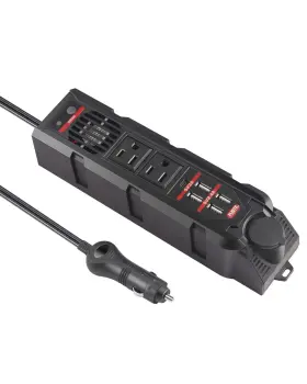 200w Fuste 4169 Car Power Inverter Dc 12v To 110v Ac Vehicle Converter With Type-c Black