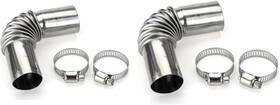 Galyacht 658370228830 2pcs Silver Stainless Steel Air Diesel Parking Heater Exhaust Pipe Tube Elbow Co