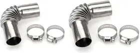 Galyacht 658370228830 2pcs Silver Stainless Steel Air Diesel Parking Heater Exhaust Pipe Tube Elbow Co