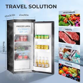 Gearzaar Cr90x Rv Refrigerator 90l 12v/24v Truck Cooler Ac Dc Silent Fridge Hotel 3.18 Cu Ft