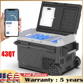Zgw41 Gearzaar 43qt 12v Car Refrigerator Portable Freezer Truck Rv Camper Fridge App Control