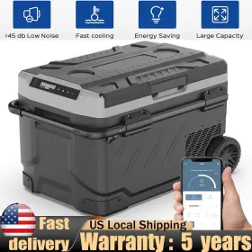 Zgw51 Gearzaar 12 Volt Car Refrigerator Portable Freezer Dual Zone Bluetooth App Control 53qt