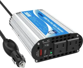 Ps-300b Giandel Pure Sine Wave Power Inverter 300watt Car Adapter Converts 12v Dc 300w Silver