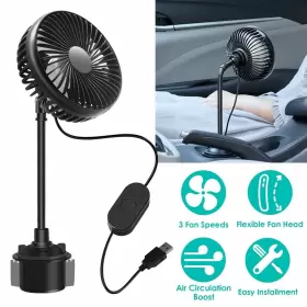 Gpct3938 Global Phoenix Fan Mc Car Cooling Portable Cup Holder Adjustable Gooseneck With 3