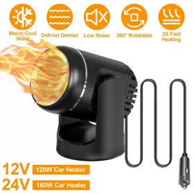 Gpct3904 Global Phoenix 24v 160w 12v 120w Portable Car Heater 2 In 1 Heating Cooling Fan Rotatable