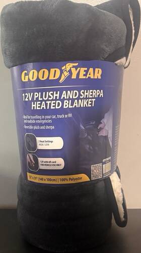 Goodyear Gy3150 12v Plush And Sherpa Heated Blanket