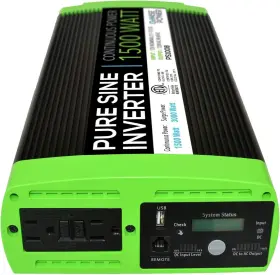Ps1008 Gowise Power 1500w Continuous 3000w Surge Peak Pure Sine Black/green