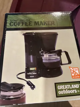 0182 Greatland Outdoors Portable Coffee Maker For Travel Camping Car Compact Drip Black-12v New In Box