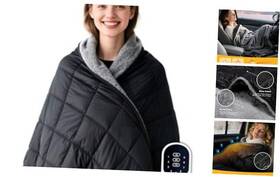 Hangzhou Yameng Technology Co. Ltd Ub82 2 In 1 Reversible Heated Car Blanket 57 Inch X40 Large 12v Electric