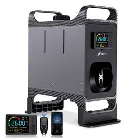Hcalory 768486592814 Grey Uypgrade Version 12v 24v 8kw Diesel Heater With Base Portable Ai