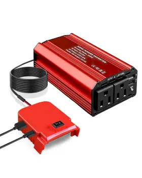300w Hkjwun 0527 Portable Power Inverter Compatible With Milwaukee Dc 18v/20v To Ac