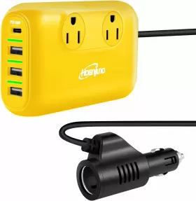 Sgr-nx20115sk-3 Hoenjuno 200w Car Power Inverter Dc 12v To 110v Ac Loptop Charger Yellow
