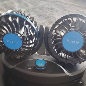 Hueliv T315 Dual Head 12v Vehicle Fan Portable Dc 6w Model For Car