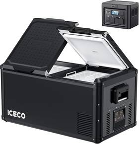 Iceco Vl90pros 95 Quart Dual Zone Portable Fridge Freezer With Battery Travel And Home Use