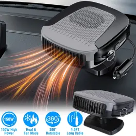 Imountek 737547586956 2 In 1 150w Electric Car Heater 12v Heating Fan Cooling Defogger Demister