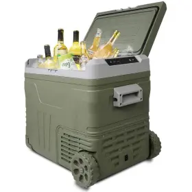 H2ph005ot164 Itopfox Chest Cooler 12v Portable Car Refrigerator Freezer Wheels Pull Rod 52qt
