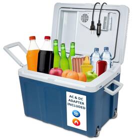 Ivation 843812138345 Electric Cooler And Warmer With Wheels Handle 48 Quart 45 L Portable Therm