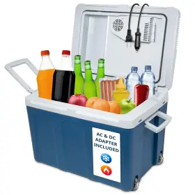Ivation 843812138345 Electric Cooler And Warmer With Wheels Handle 48 Quart 45 L Portable Therm