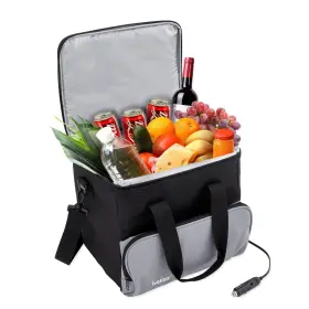 Ivation 843812170291 15l Portable Electric Cooler Bag With Shoulder Strap Storage Pocket