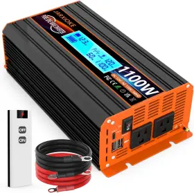0381159 Jarxioke 1100 Watt Pure Sine Wave Power Inverter 12v Dc To 110v 120v 12v-1100w