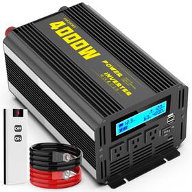 Jarxioke 9543 4000 Watt Modified Sine Wave Power Inverter 12v Dc To Ac Sy-12v-4000 Black
