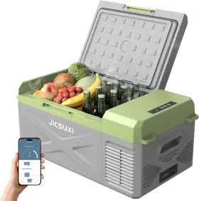 Jicsuxi 313102765792 12v Portable Car Fridge 17 Quart Freezer -4f 68f App Control For Rv Truck Camping