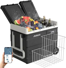 Ud55 Jicsuxi 12 Volt Car Refrigerator 53quart Dual Zone 12v Fridge Portable Freezer -4