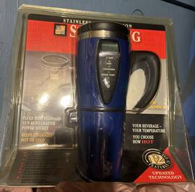 Jlr Gear 030698031154 Smart Mug 12 V Digital Heated Stainless Steel Insulated Blue Travel Sealed