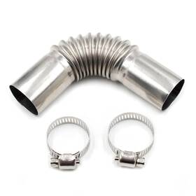 Junfamilee 792483725081 1pc Silver Stainless Steel 24mm Air Diesel Parking Heater Exhaust Pipe Tube E
